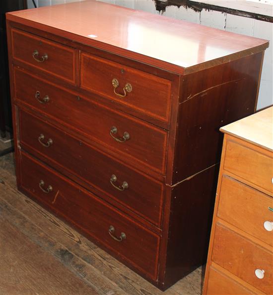 Mahogany chest of drawers with later top